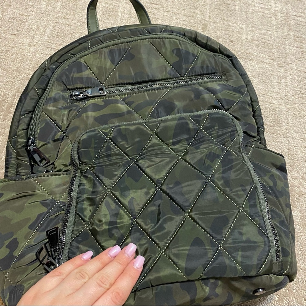 {INC International Concepts} Camo Quilted Nylon Backpack - Picture 3 of 16
